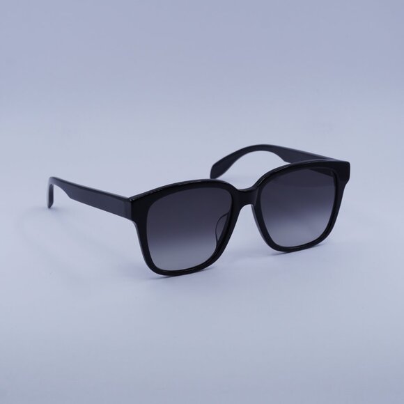 Alexander McQueen AM0331SK 001 Sunglasses Black Square Frame, Grey Lenses - Picture 3 of 8